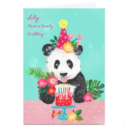 Personalised Kerry Spurling Birthday Card - Panda Party
