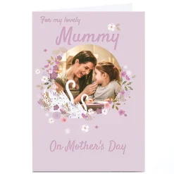 Personalised Kerry Spurling Mother's Day Photo Card - Swans, Mummy