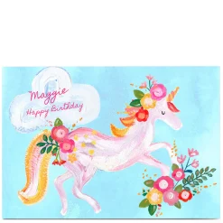 Personalised Kerry Spurling Card - Floral Unicorn
