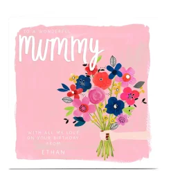Personalised Kerry Spurling Birthday Card - Flowers Mummy