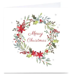 Personalised Kerry Spurling Christmas Card - Classic Wreath