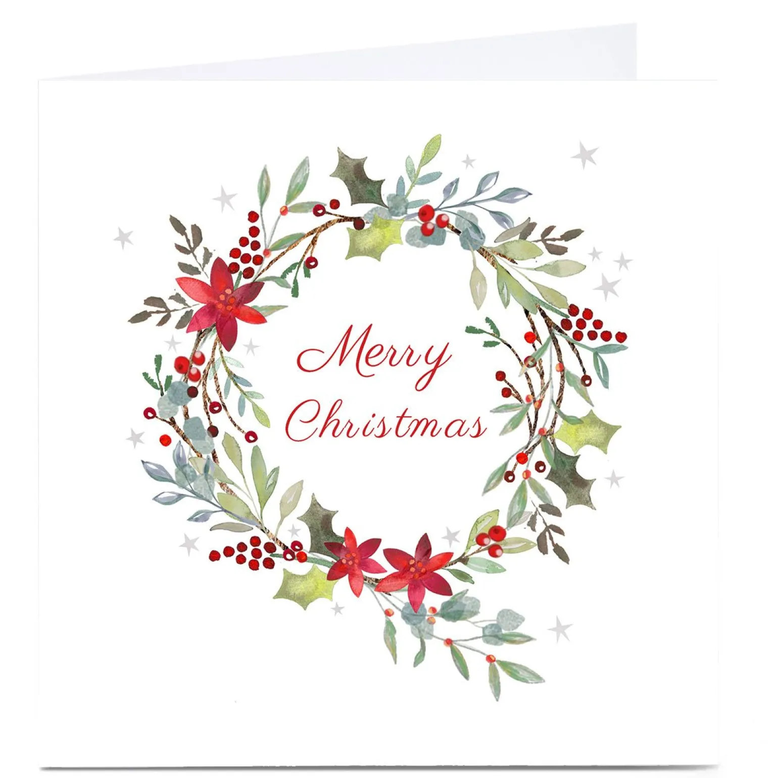 Personalised Kerry Spurling Christmas Card - Classic Wreath
