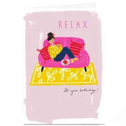 Personalised Kerry Spurling Birthday Card - Relax