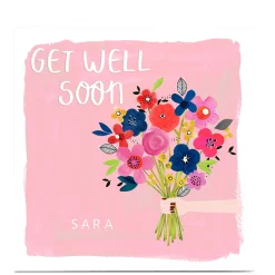 Personalised Kerry Spurling Get Well Soon Card - Flowers
