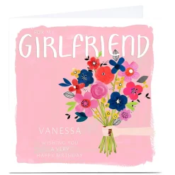 Personalised Kerry Spurling Birthday Card - Flowers, Girlfriend