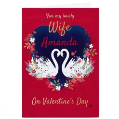 Personalised Kerry Spurling Valentine's Day Card - Wife, Swans