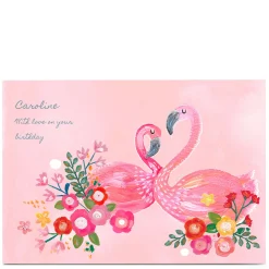 Personalised Kerry Spurling Card - Flamingos