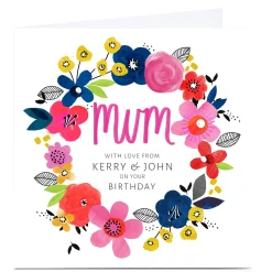 Personalised Kerry Spurling Birthday Card - Flowers, Mum