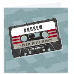 Personalised Kerry Spurling Birthday Card - Old Skool Cassette Tape