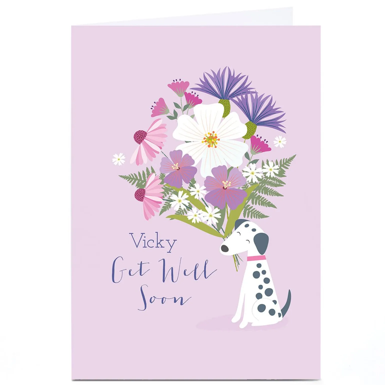 Personalised Klara Hawkins Get Well Soon Card - Flowers