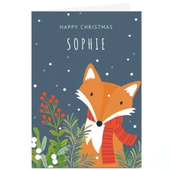 Personalised Klara Hawkins Christmas Card - Fox