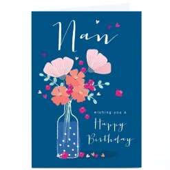 Personalised Klara Hawkins Card - Nan Flower Vase
