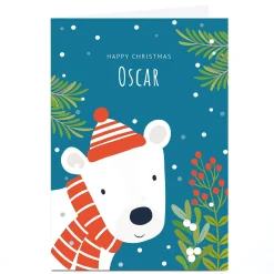 Personalised Klara Hawkins Christmas Card - Polar Bear