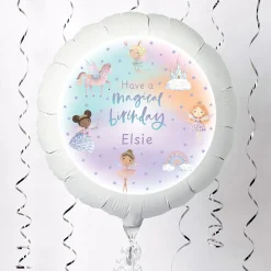 Personalised Large Helium Birthday Balloon - Princess Fairies