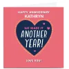 Personalised Larger than Life Anniversary Card - Another Year