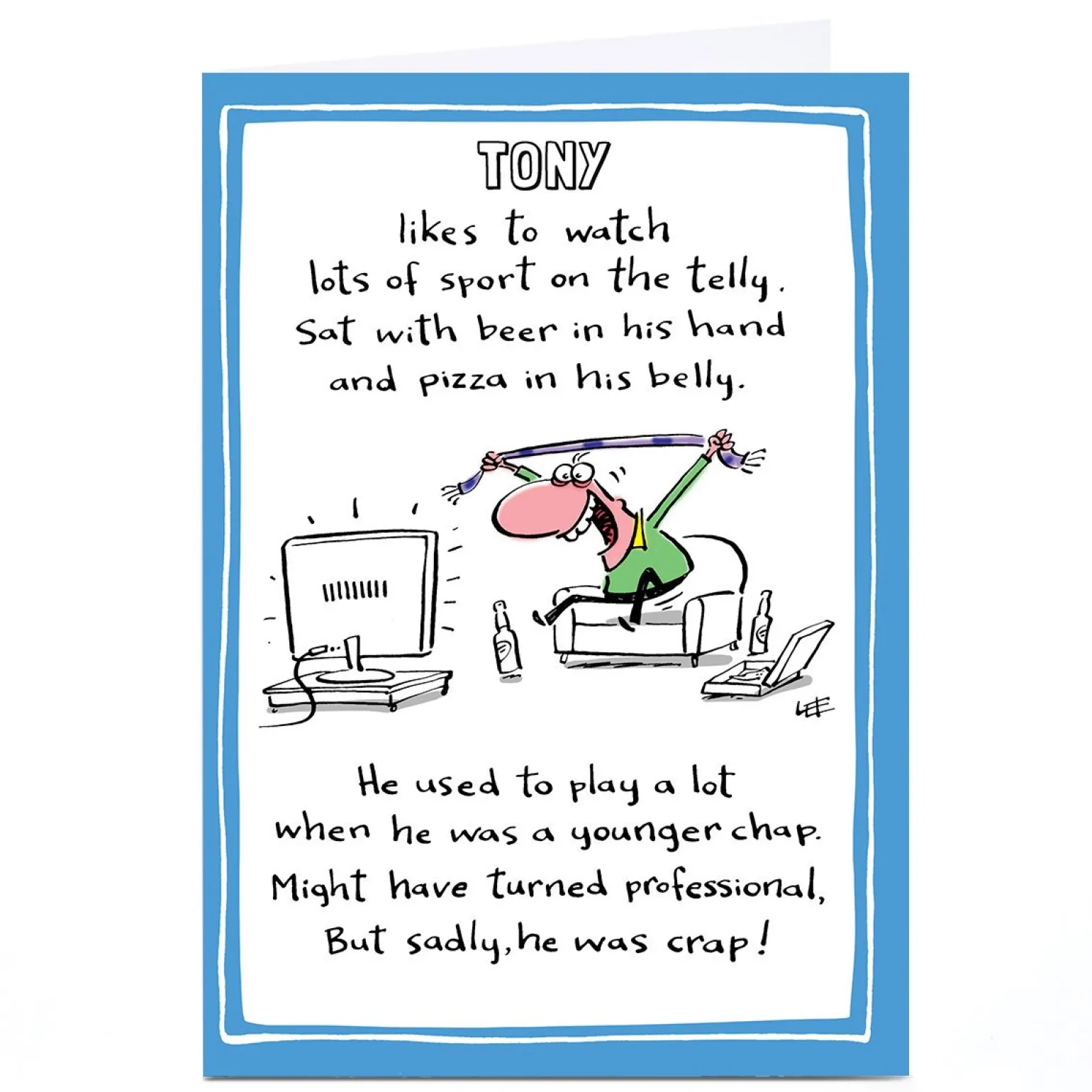 Personalised Lee Fearnley Card - Lots Of Sport