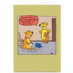 Personalised Lee Fearnley Card - Dog Ate My Homework