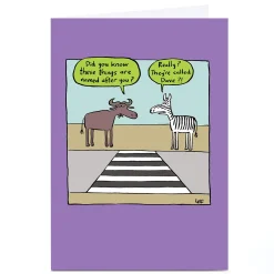 Personalised Lee Fearnley Card - Zebra Crossing