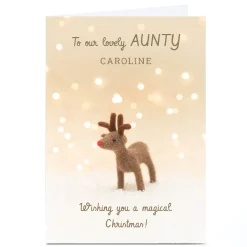 Personalised Lemon & Sugar Christmas card - Lovely Aunty Reindeer