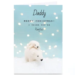 Personalised Lemon & Sugar Christmas Card - Daddy, Polar Bear & Child