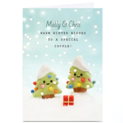 Personalised Lemon & Sugar Christmas Card - Special Couple, Trees