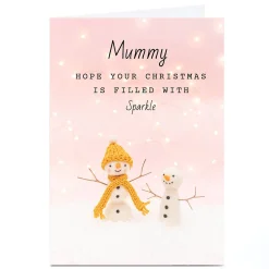 Personalised Lemon & Sugar Christmas Card - Snowmen