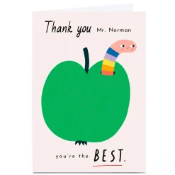 Personalised Lemon and Sugar Thank You Teacher Card - Apple