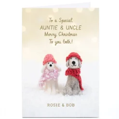 Personalised Lemon and Sugar Christmas Card - Dogs in Jumpers, Special Auntie & Uncle