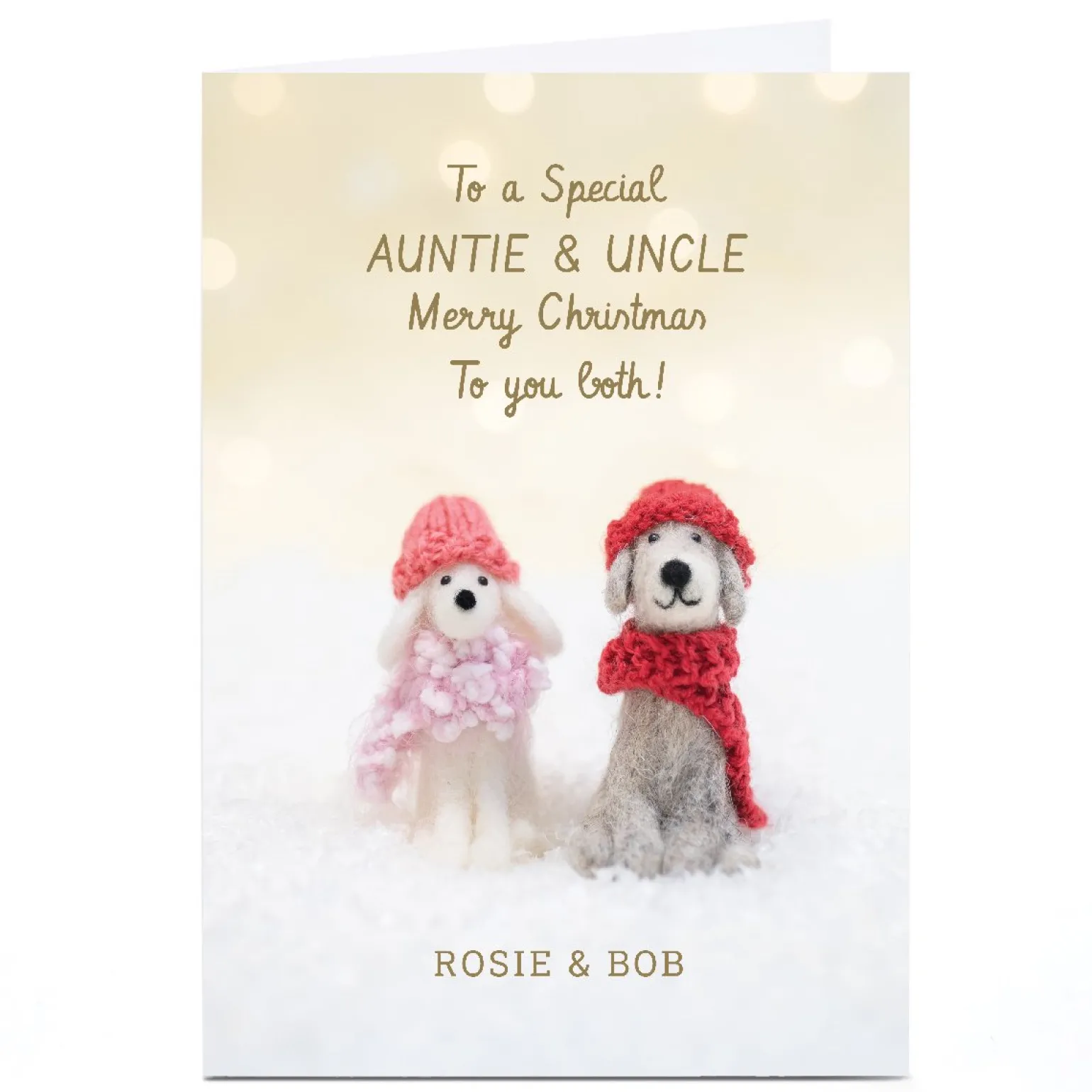 Personalised Lemon and Sugar Christmas Card - Dogs in Jumpers, Special Auntie & Uncle