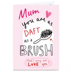 Personalised Lindsay Loves To Draw Card - Mum Daft As A Brush