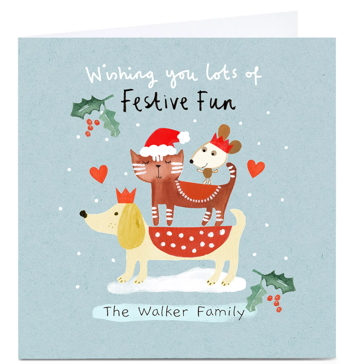 Personalised Lindsay Loves To Draw Christmas Card - Festive Fun