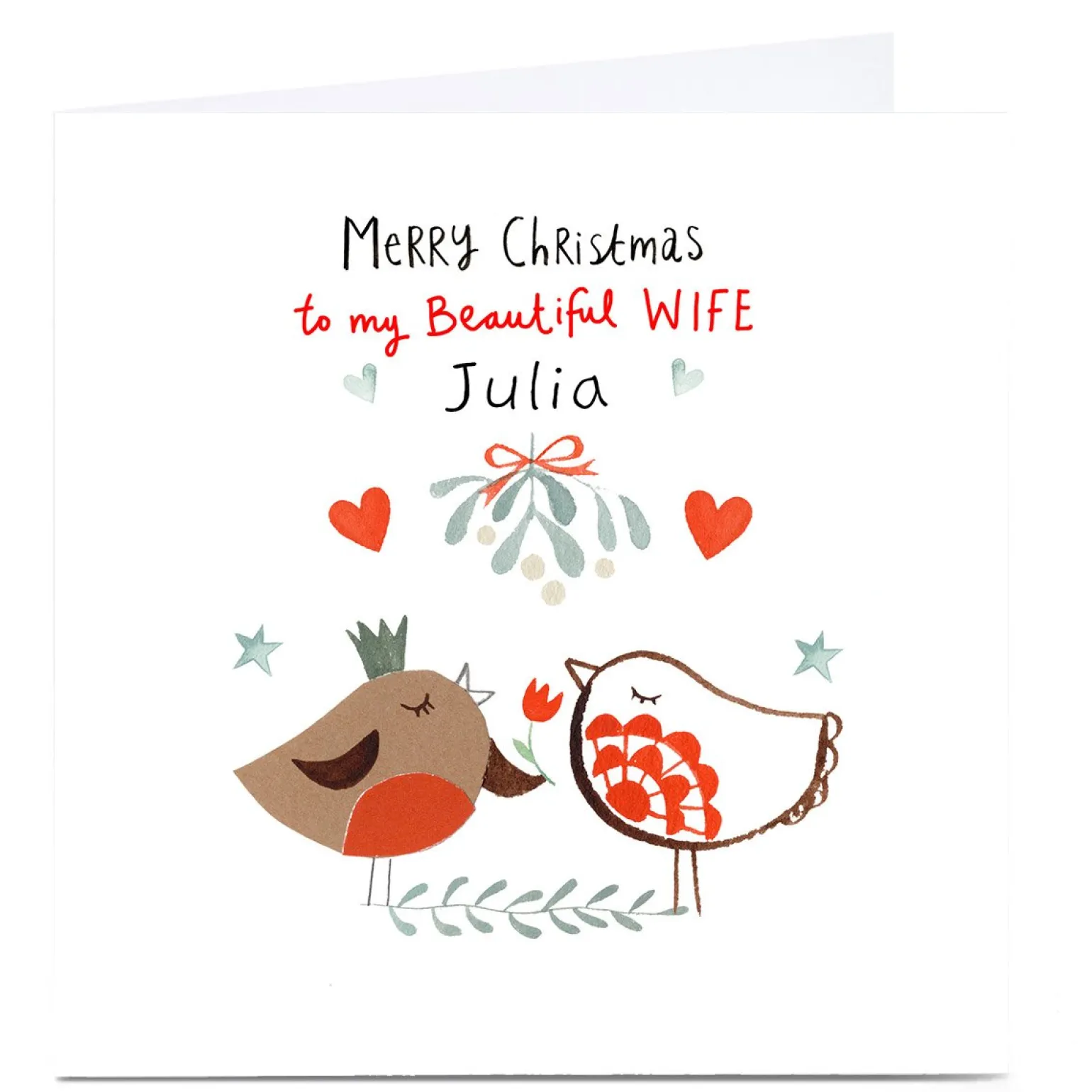 Personalised Lindsay Loves To Draw Christmas Card - Wife