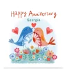 Personalised Lindsay Loves To Draw Anniversary Card - Birds