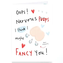 Personalised Lindsay Loves To Draw Card - Nervous Poops