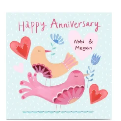 Personalised Lindsay Loves To Draw Anniversary Card - Two Birds