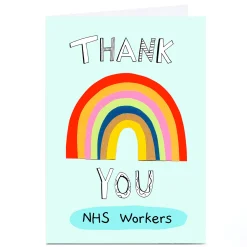 Personalised Lindsay Loves To Draw Thank You Card - Big Rainbow