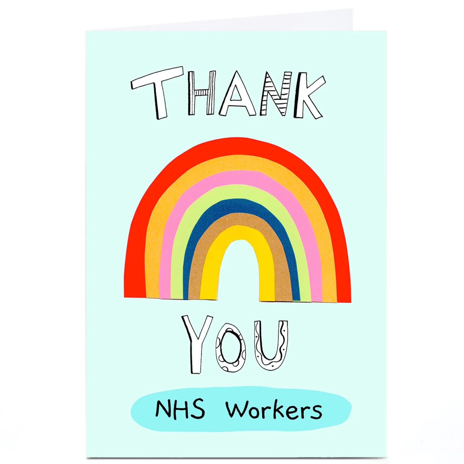 Personalised Lindsay Loves To Draw Thank You Card - Big Rainbow