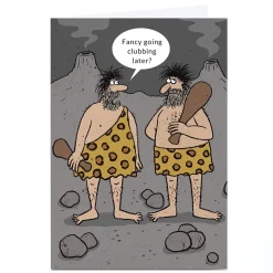 Personalised Little Horse Card - Two Cavemen