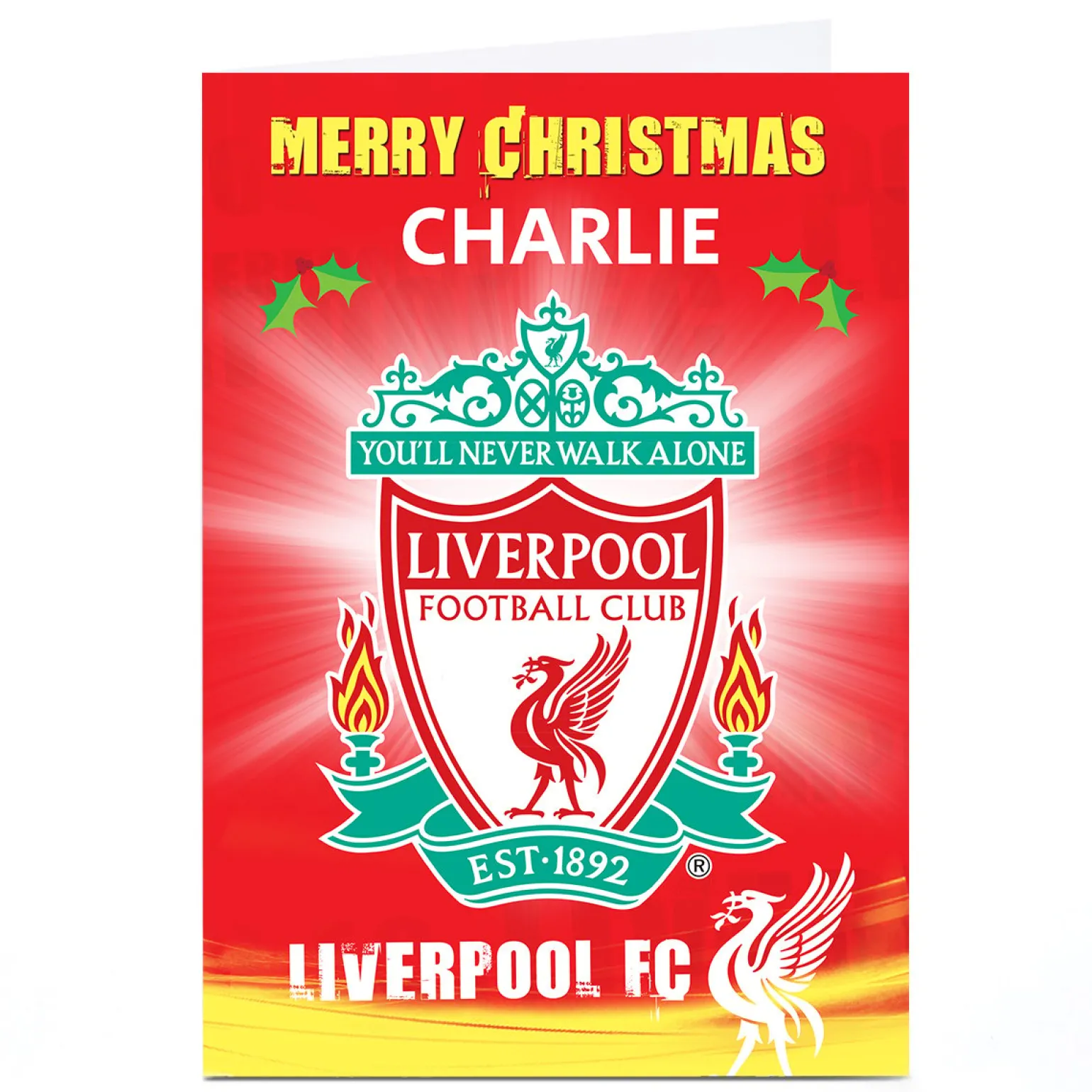Personalised Liverpool FC Christmas Card