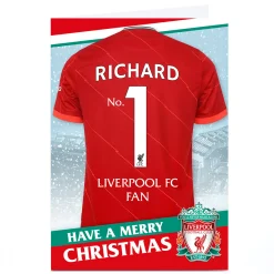 Personalised Liverpool FC Christmas Card - Football Shirt