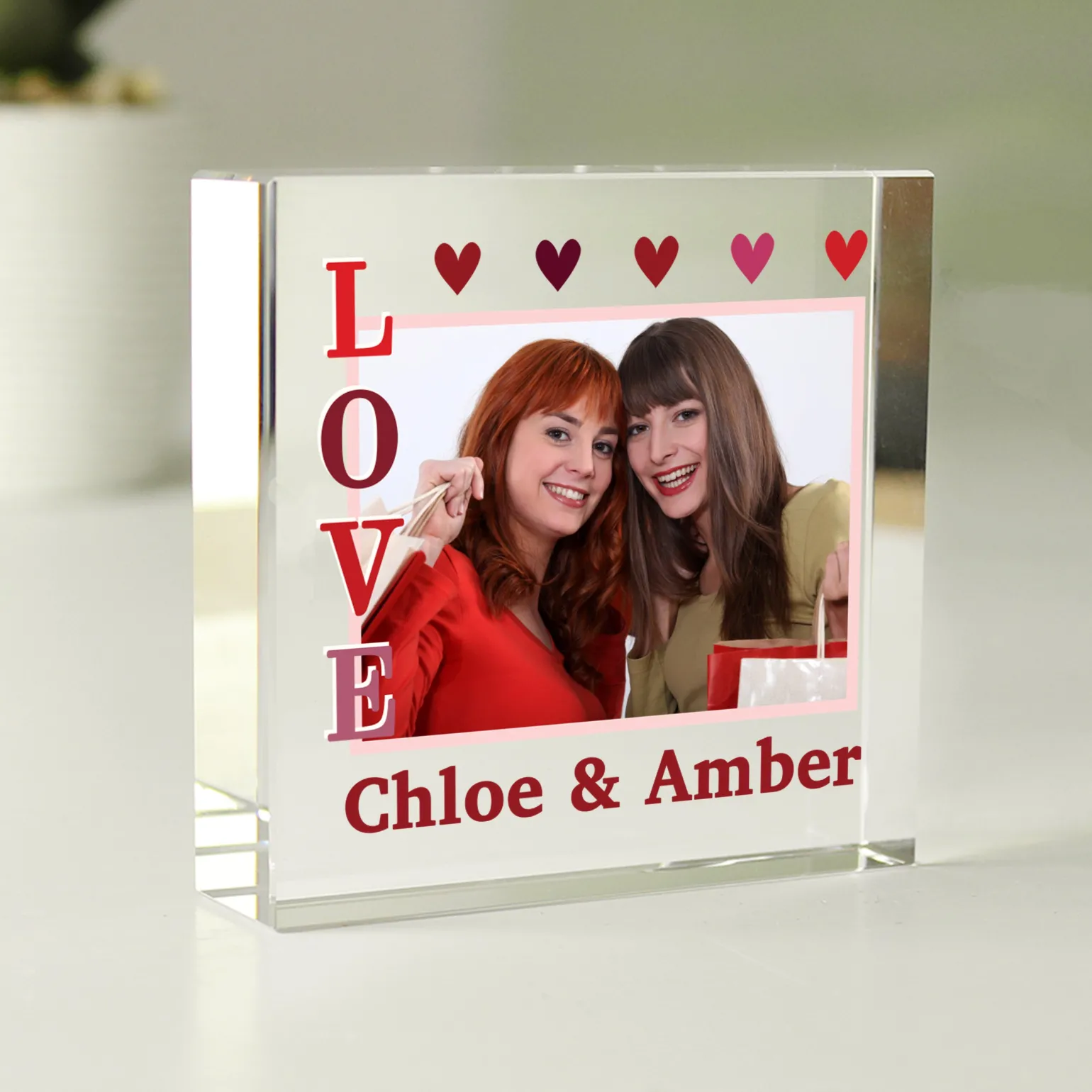 Personalised LOVE Photo Upload Crystal Token