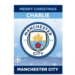 Personalised Manchester City Christmas Card