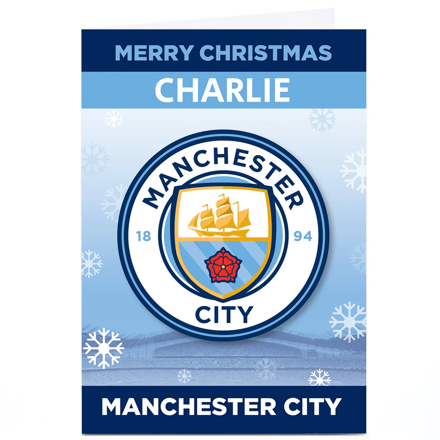 Personalised Manchester City Christmas Card