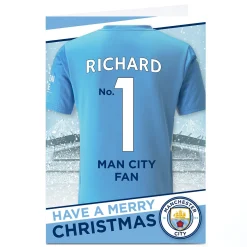 Personalised Manchester City Christmas Card - Club Kit