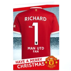 Personalised Manchester United Christmas Card - Club Kit