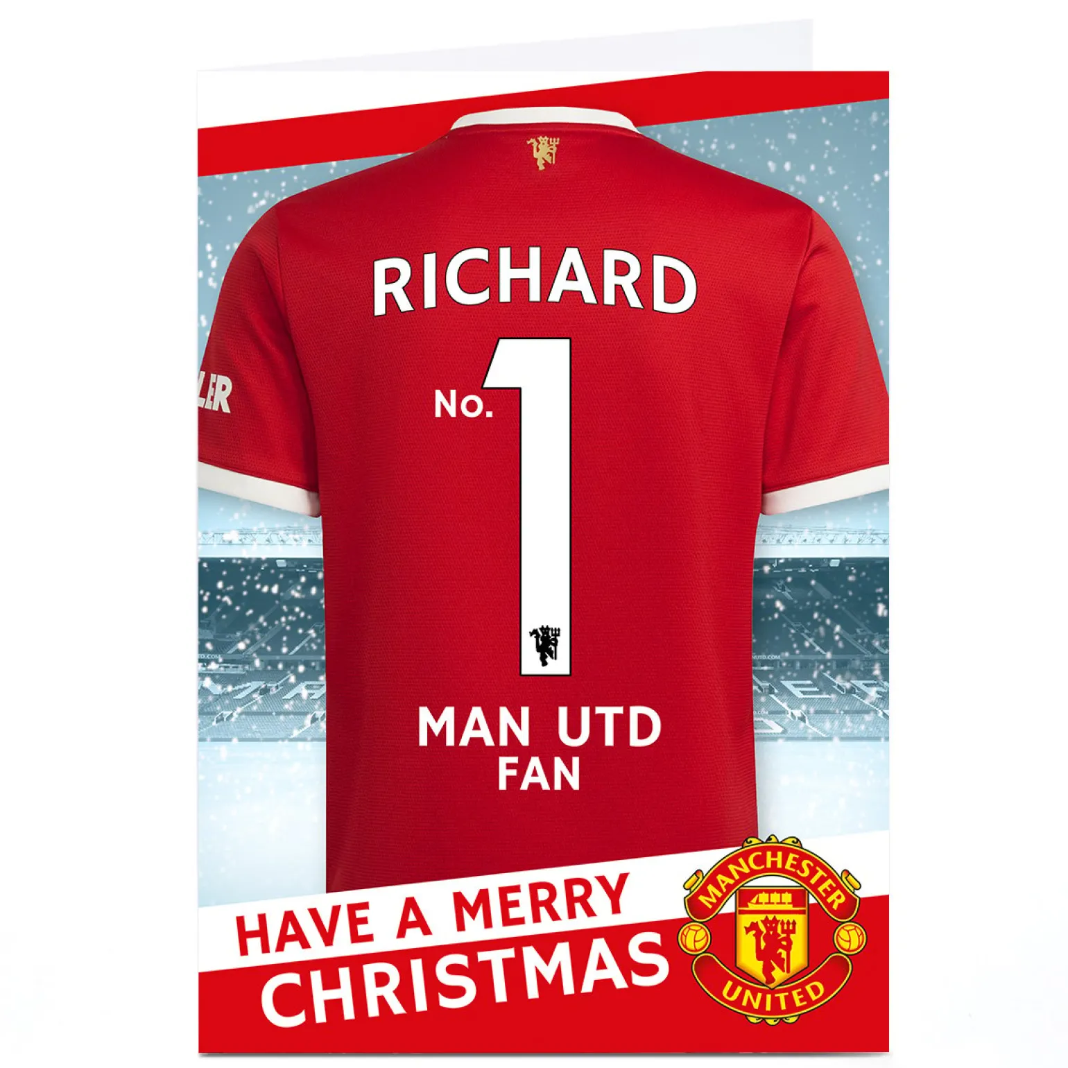 Personalised Manchester United Christmas Card - Club Kit