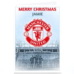 Personalised Manchester United Christmas Card - Old Trafford