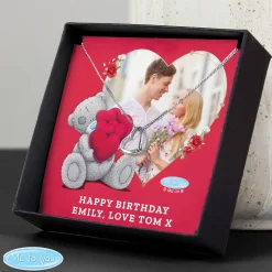 Personalised Me To You Photo Upload Sterling Silver Heart Necklace & Box