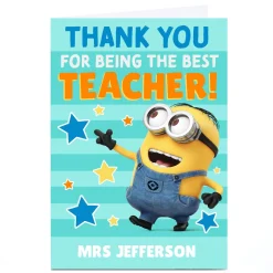 Personalised Minions Card - Thank You For Being The Best Teacher!