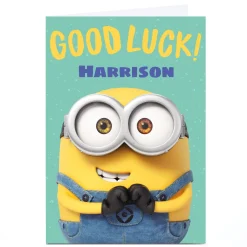 Personalised Minions Card - Good Luck, Any Name